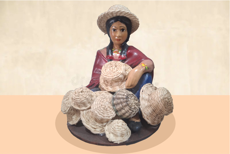Figura de Chola Cuencana Tejedora