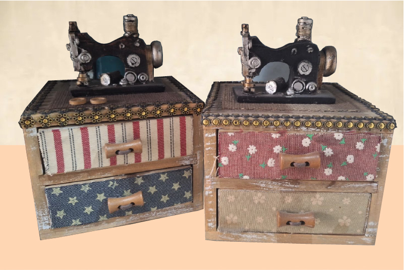 Joyeros con Miniatura de Máquina de Coser